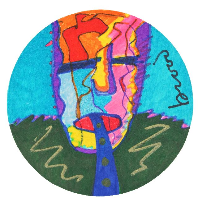Herman Brood | Bierviltje (27593), acryl op viltkarton, gesigneerd r.b.