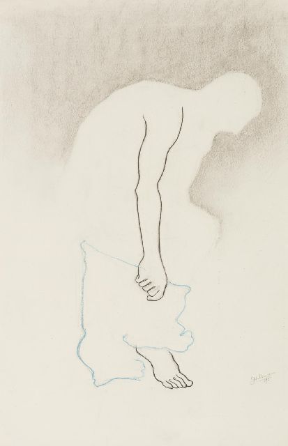 Moesman J.H.  | Zonder titel, houtskool en krijt op papier 54,5 x 35,5 cm, gesigneerd r.o. en gedateerd 1931