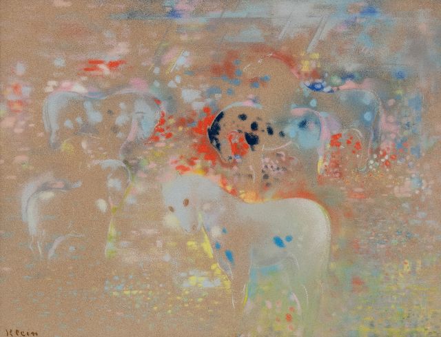 Frits Klein | Chevaux dans un paysage, pastel op papier, 48,4 x 63,7 cm, gesigneerd l.o.