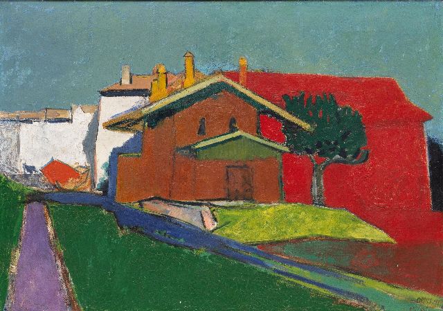 Wim Oepts | Paysage, olieverf op doek, 46,5 x 66,0 cm, gesigneerd r.o. en gedateerd '47