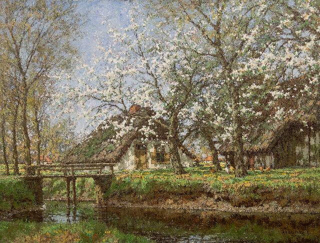 Arnold Marc Gorter | Lente aan de Vordense beek, olieverf op doek, 78,0 x 102,0 cm, gesigneerd r.o.