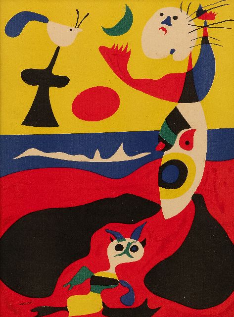 Miró (Joan Miró i Ferrà) J.  | L'été (Illustratie uit het Franse kunsttijdschrift Verve 3, 1938), pochoir op paper 35,6 x 26,2 cm, gesigneerd l.o. (in de steen) en verso gedateerd 'Mars' 1938