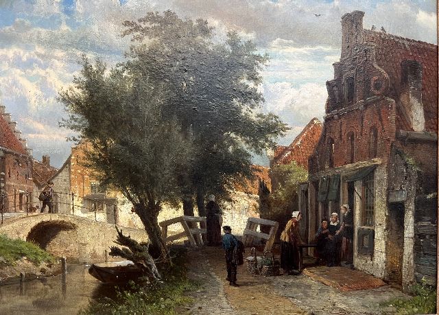 Springer C.  | Gezicht op Enkhuizen in de zomer, olieverf op paneel 31,0 x 40,8 cm, gesigneerd r.o. en gedateerd 1873