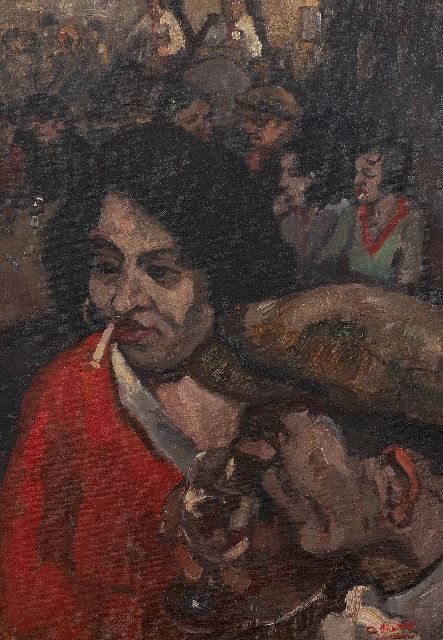 Cor Noltee | Danscafé, olieverf op doek, 49,9 x 35,0 cm, gesigneerd r.o.