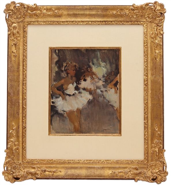Grisot P.  | Ballerina's, olieverf op board 26,9 x 22,0 cm, gesigneerd r.o.