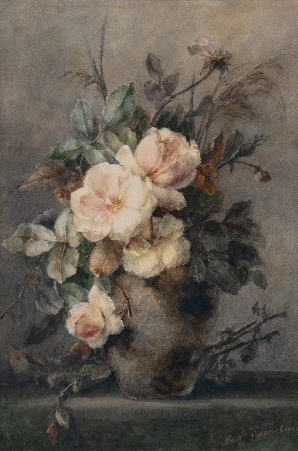 Margaretha Roosenboom | Bloemstilleven, litho, 65,0 x 44,0 cm, gesigneerd r.o.