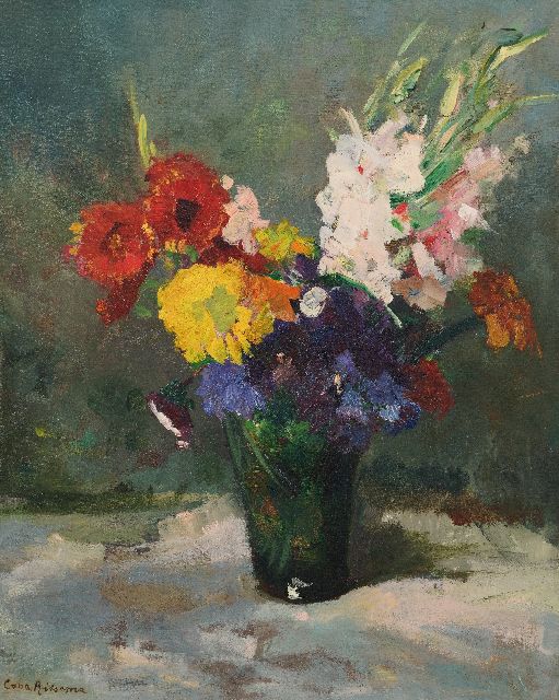 Coba Ritsema | Bloemen boeket, olieverf op doek, 60,5 x 49,5 cm, gesigneerd l.o.