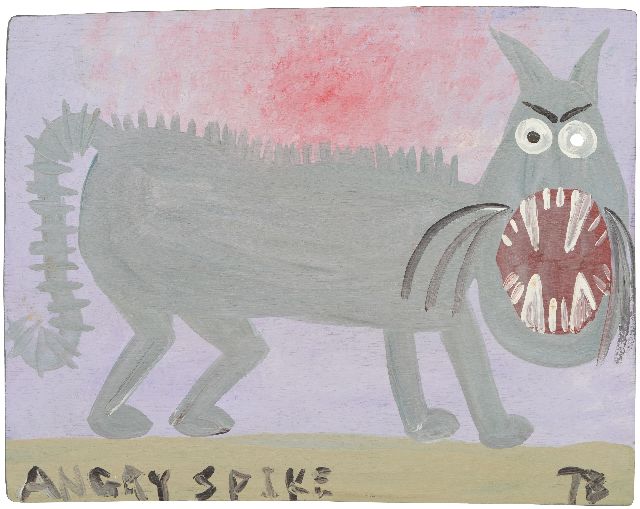 Tim Brown | Boze Spike, acryl op hechthout, 39,5 x 50,0 cm, gesigneerd r.o. met ini en ca 1995