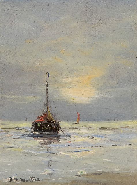 Morgenstjerne Munthe | Avondstemming, olieverf op schildersboard, 19,9 x 14,9 cm, gesigneerd l.o.