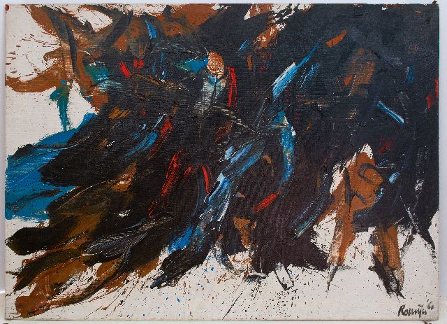 Gust Romijn | Compositie, olieverf op doek, 110,2 x 150,5 cm, gesigneerd r.o. en gedateerd 60