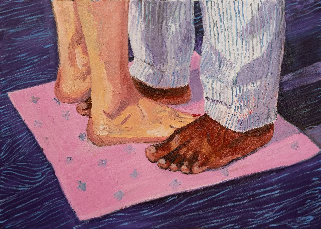 Carlos Blaaker | Badmatje, olieverf op doek, 100,0 x 140,0 cm