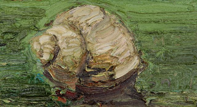 Carlos Blaaker | Slakje slakje, kom uit je huisje, olieverf op paneel, 18,2 x 32,4 cm, gesigneerd verso en verso gedateerd 2026 en 26