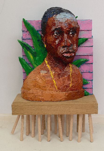 Carlos Blaaker | Rodney, olieverf op hout en polystyreen, 65,0 x 62,0 cm, gesigneerd verso en verso gedateerd 25