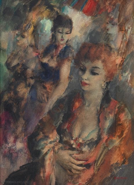 Raphaël de Buck | Twee dames, 50,0 x 68,0 cm, gesigneerd r.o.