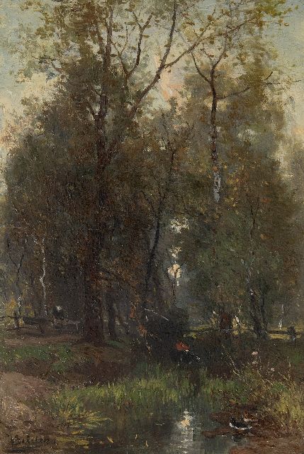 Johannes Warnardus Bilders | Bosvennetje, olieverf op paneel, 33,7 x 23,0 cm, gesigneerd l.o.