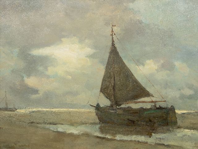 Jan Hendrik Weissenbruch | Drooggevallen schip op het strand van Zeeland*, olieverf op doek, 102,3 x 135,8 cm, gesigneerd l.o. en gedateerd 1901