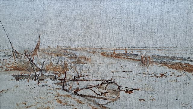 Constan Gabriel | Veenlandschap, olieverf op paneel, 32,3 x 56,1 cm, gesigneerd r.o. en gedateerd '79