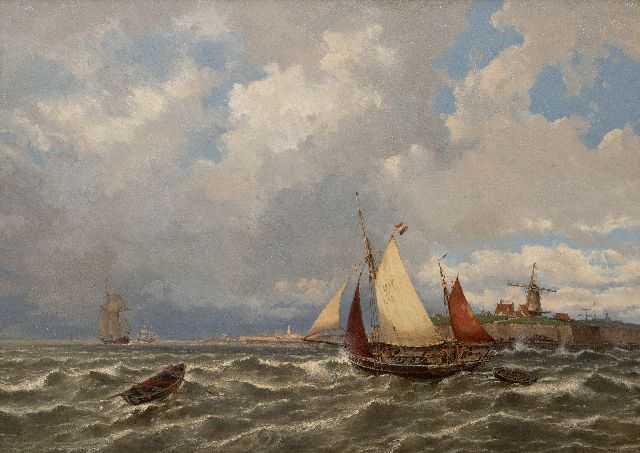 Gerard Koekkoek | Op de Schelde vóó Vlissingen, olieverf op doek, 84,5 x 115,2 cm, gesigneerd l.o.