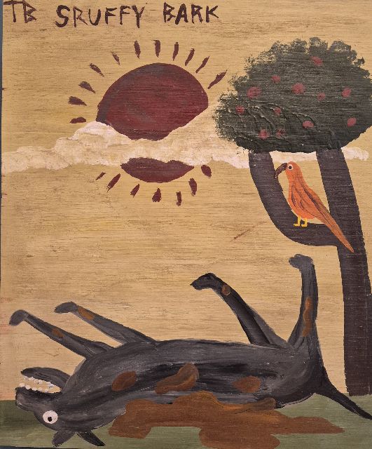 Tim Brown | Sruffy bark, olieverf op paneel, 40,9 x 34,0 cm, gesigneerd l.b. met initialen