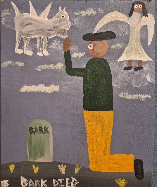 Tim Brown | Bark Died, olieverf op paneel, 53,5 x 43,2 cm, gesigneerd l.o. met initialen