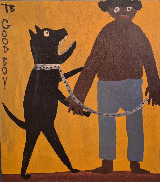 Tim Brown | Good boy, olieverf op paneel, 45,7 x 40,4 cm, gesigneerd l.b. met initialen