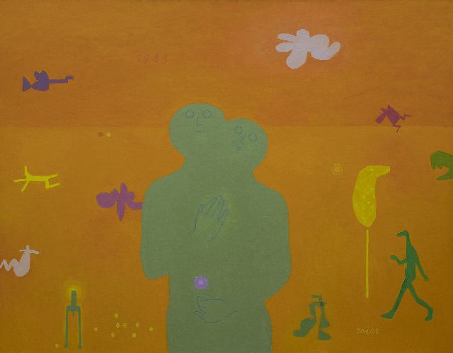 Jan Roëde | Zonder titel, acryl op doek, 114,1 x 146,0 cm, gesigneerd r.o. en gedateerd 1983