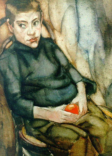 Meurs H.H.  | A portrait of a boy, watercolour on paper 73.0 x 54.0 cm, signed l.l. and dated 1921