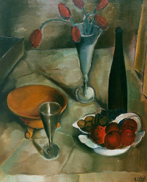 Arnout Colnot | A still life with bottle and fruit, oil on canvas, 76.5 x 64.4 cm, signed l.r.