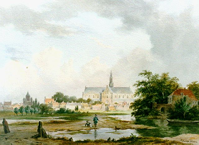Hove B.J. van | A view of the St. Bavo, Haarlem, watercolour on paper 24.0 x 31.0 cm, signed l.r.