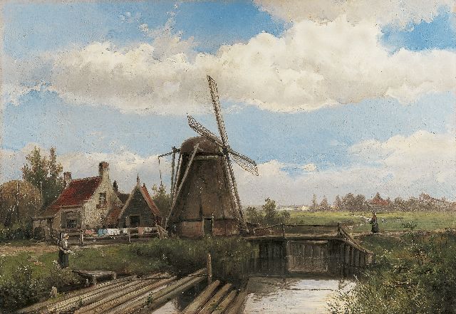 Koekkoek W.  | A polder landscape in summer, oil on canvas 40.2 x 58.0 cm, signed l.l.