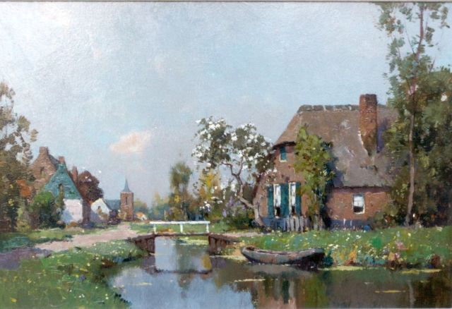 Ligtelijn E.J.  | A view of Loenen aan de Vecht, 32.6 x 48.2 cm