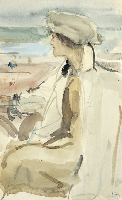 Israels I.L.  | A portrait of Lola Cornero, Scheveningen, watercolour on paper 47.2 x 30.0 cm, signed l.r. and painted circa 1919