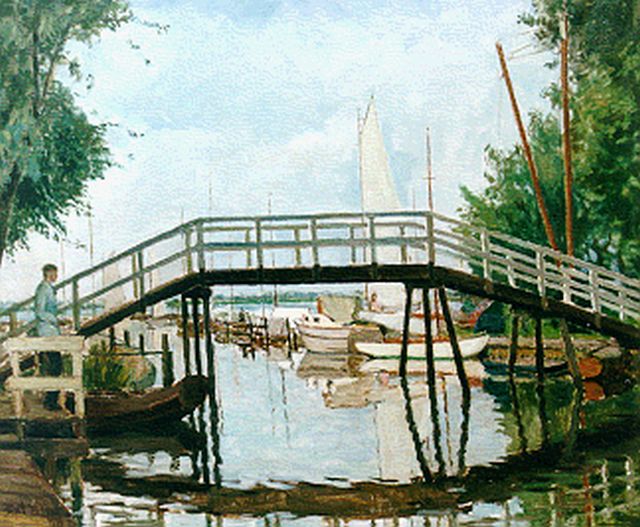 Peizel B.  | The harbour at loosdrecht, oil on canvas 50.0 x 60.0 cm, signed l.l. and dated 1936