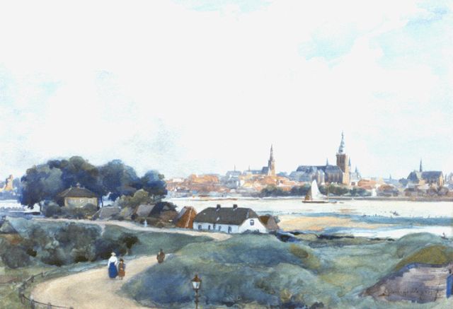 Groenewegen A.J.  | A view of Nijmegen, watercolour on paper 26.3 x 37.2 cm, signed l.r.