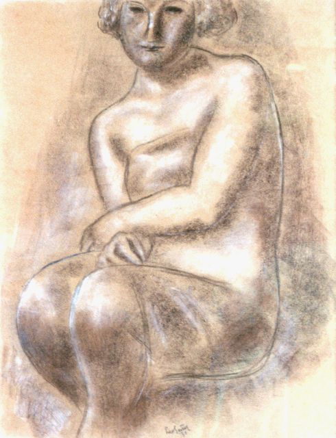 Gestel L.  | A seated nude, chalk on paper 62.0 x 48.0 cm, signed l.c. and dated '31