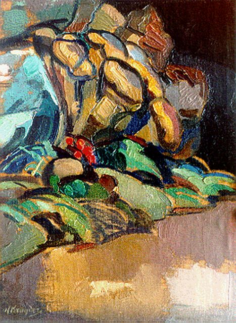 Kruyder H.J.  | Mushrooms, oil on canvas laid down on painter's board 34.3 x 25.4 cm, signed l.l.