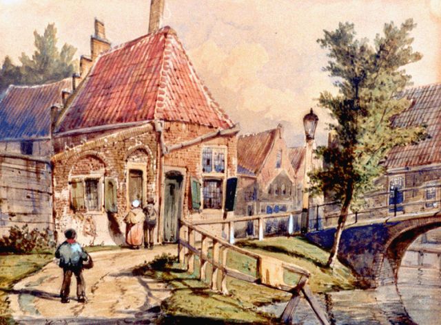 Koekkoek W.  | The Staaleversgracht, Enkhuizen, watercolour on paper 21.5 x 28.4 cm, signed l.l. with initials
