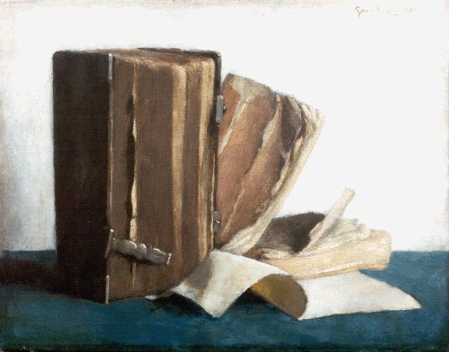 Rueter W.C.G.  | Old books, oil on canvas 28.4 x 36.2 cm, signed u.r. and dated 1940