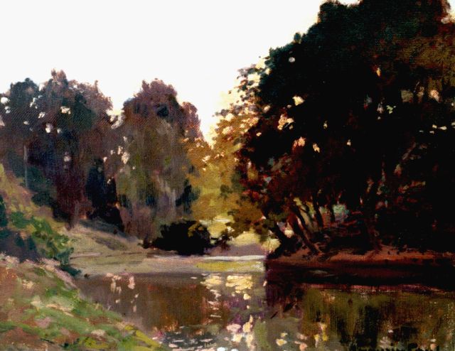 Paul M.  | A forest pond, oil on canvas 31.5 x 41.8 cm, signed l.r.