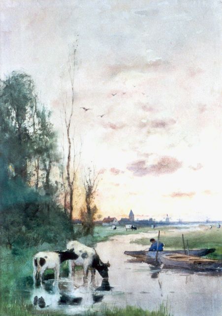 Rip W.C.  | A river landscape, watercolour on paper 50.5 x 35.2 cm, signed l.c.