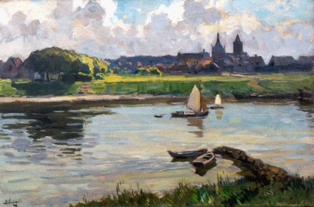 Viegers B.P.  | A view of Vianen, oil on canvas 40.3 x 60.2 cm, signed l.l. and on the reverse and dated 1929 on the reverse