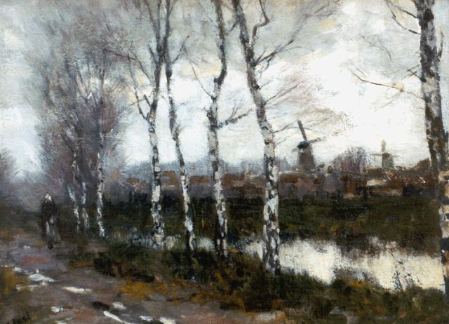Soest L.W. van | Fall woods, oil on canvas laid down on painter's board 34.0 x 46.2 cm