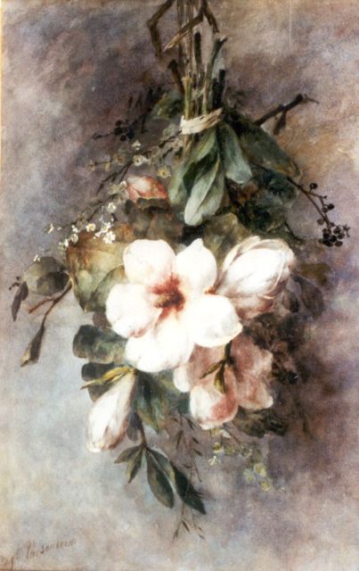 Margaretha Roosenboom | Magnolia's, watercolour on paper, 65.0 x 41.9 cm, gesigneerd l.o.