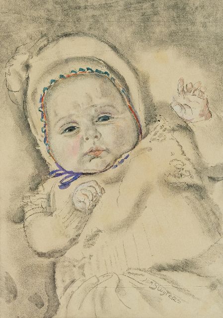 Jan Sluijters | A baby, charcoal and watercolour on paper, 37.0 x 27.2 cm, signed l.r.