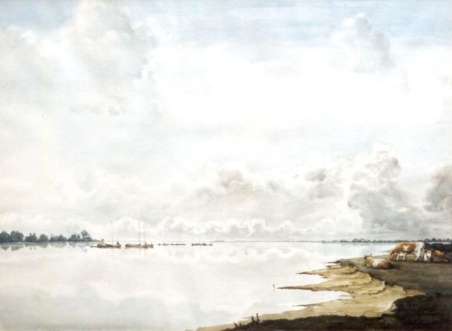 Voerman sr. J.  | A view of the river IJssel, watercolour on paper 59.0 x 80.0 cm, signed l.r. with initials