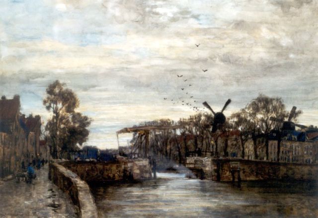 Mastenbroek J.H. van | Draw-bridge, Delfshaven, watercolour on paper 49.7 x 70.7 cm, signed l.l. and dated 1907