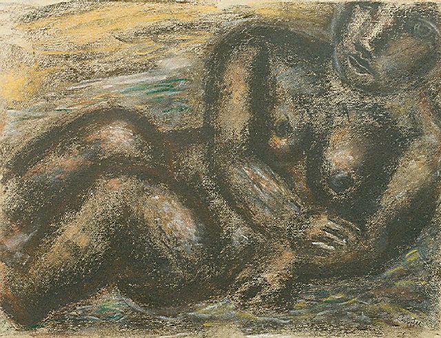 Gestel L.  | Nude, charcoal and pastel on paper laid down on board 49.0 x 64.0 cm, signed l.r. and dated '31