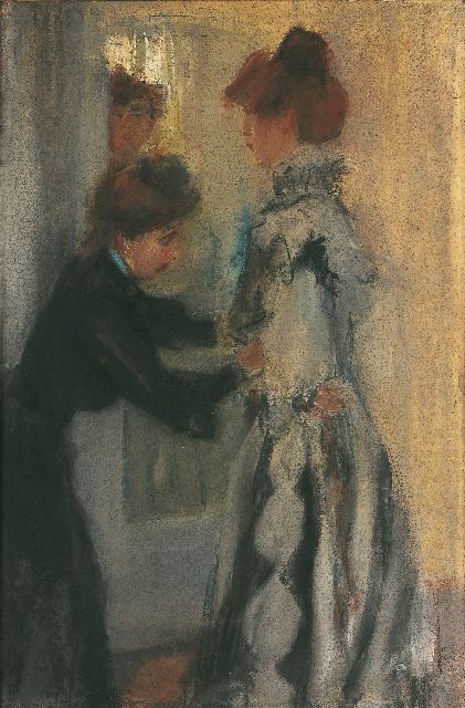 Israels I.L.  | With the seamstress, Hirsch, pastel on paper 55.0 x 37.0 cm, signed l.r. and painted in 1903