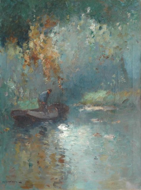 Knikker A.  | A fisherman, oil on canvas 80.3 x 60.6 cm, signed l.l.