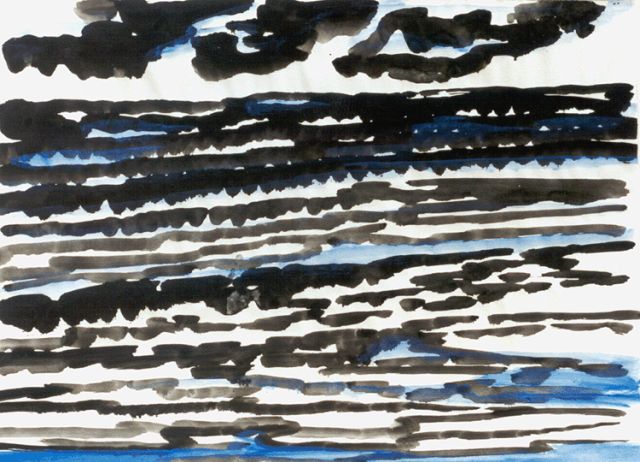 Benner G.  | Sea and clouds, gouache on paper 51.0 x 66.0 cm, signed l.r. and painted circa 1951